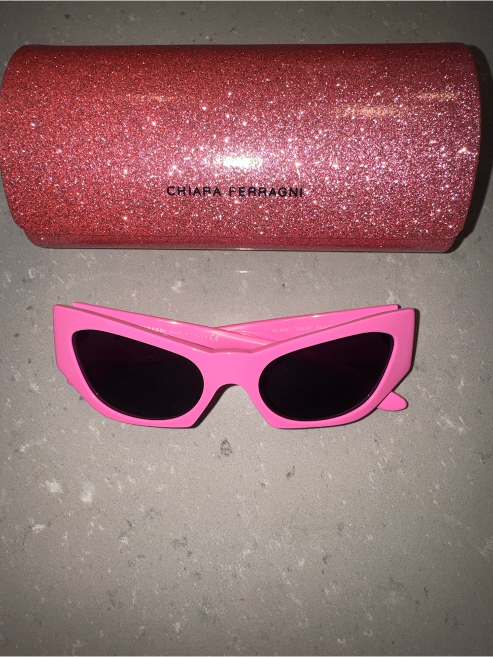 Chiara Ferragni Hot Pink Cat Eye Sunglasses